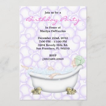 Cute Sweet Spa Bath Massage & Beauty Party Invite by ForeverAndEverAfter at Zazzle
