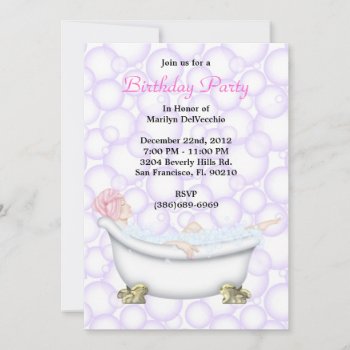 Cute Sweet Spa Bath Massage & Beauty Party Invite by ForeverAndEverAfter at Zazzle