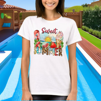 Cute Sweet Summer Word Art T-shirt by DoodlesGifts at Zazzle