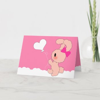 Cute Sweet Thinking Of You Card In Pink by bunnieclaire at Zazzle