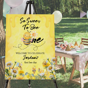 Cute Sweet To Bee One Wildflower 1st birthday Foam Board