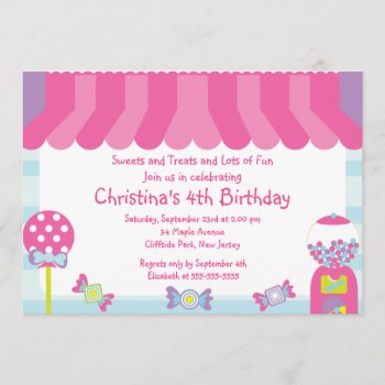 Cute Sweet Treats Birthday Party Invitation by alleventsinvitations at Zazzle
