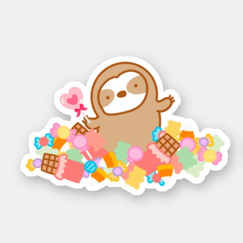 Cute Sweet Treats Sloth Sticker