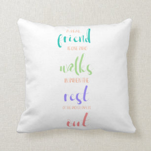 cute sweet true friendship quote paste colors throw pillow