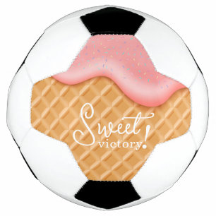 Cute Sweet Victory Pink Ice Cream Soccer Ball