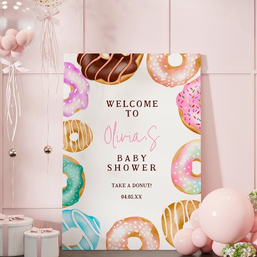 Cute Sweet watercolor donuts welcome baby shower Foam Board