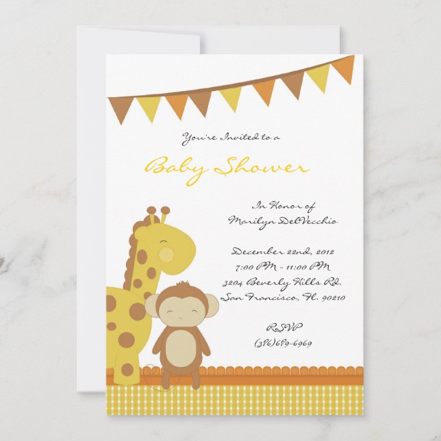 CUTE Sweet Yellow Baby Shower Invitation (Front)
