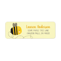Cute Sweet Yellow Bee Kawaii Baby Shower Address Label