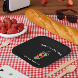 Cute Sweet yogurt Smoothies fruit Juice bar shop Paper Plates