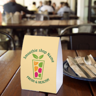 Cute Sweet yogurt Smoothies fruit Juice bar shop Paper Table Tent