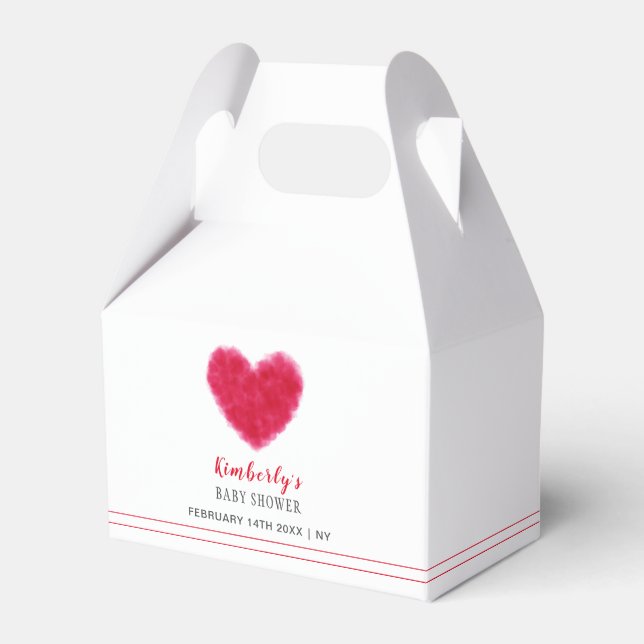 Cute Sweetheart Frame Valentines Baby Shower Favor Boxes (Front Side)