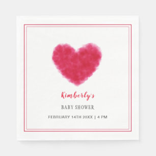 Cute Sweetheart Frame Valentines Baby Shower Napkins