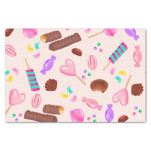 Cute sweets candy illustration kids birthday party tissue paper