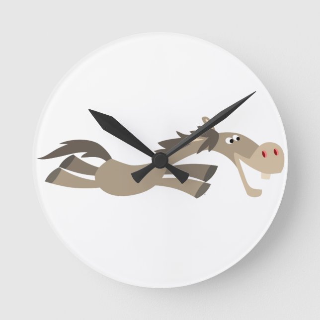 Cute Swift Cartoon Horse Wall Clock (Front)