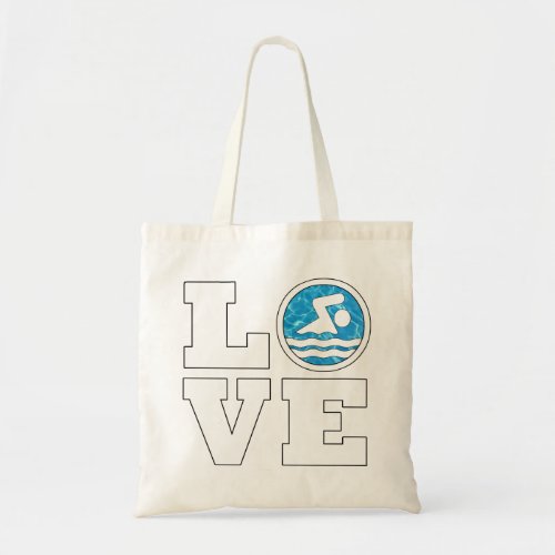 Cute Swim LOVE Swimming and Diving Swimmers Budget Tote Bag