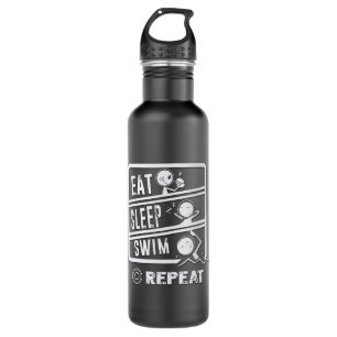 Cute Swimmer Design - Eat Sleep Swim Repeat Stainless Steel Water Bottle