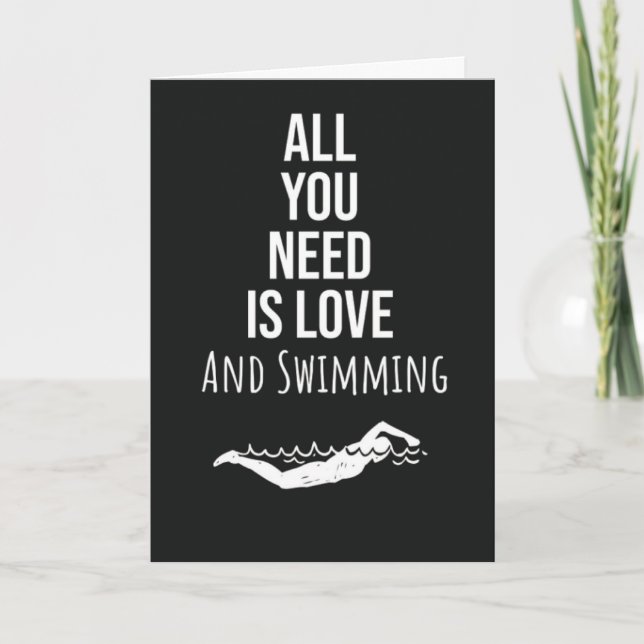 Cute Swimming Cards Sports Modern Swimmer (Front)