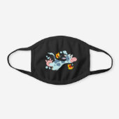 Cute Swimming Cartoon Cow and Fish Black Cotton Face Mask (Front)