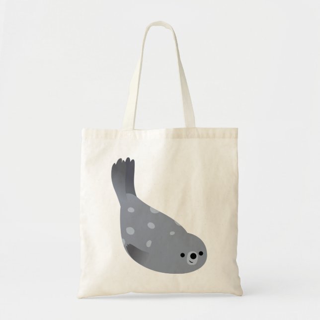 Cute Swimming Cartoon Harbor Seal Bag (Front)