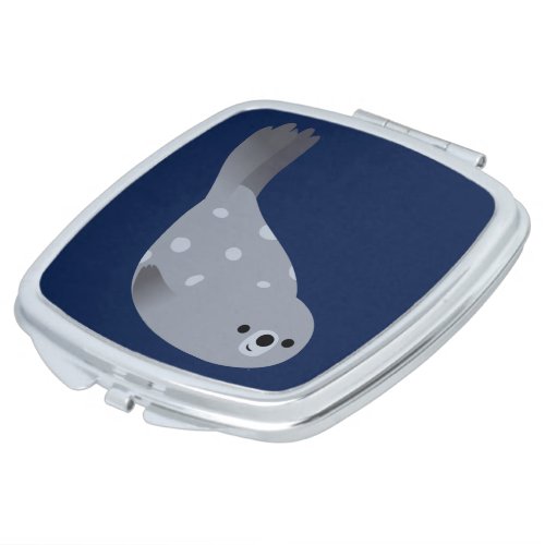 Cute Swimming Cartoon Harbor Seal Compact Mirror