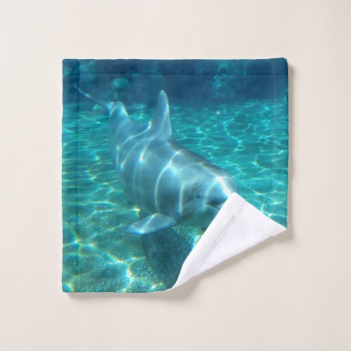 Cute Swimming Dolphin Wash Cloth