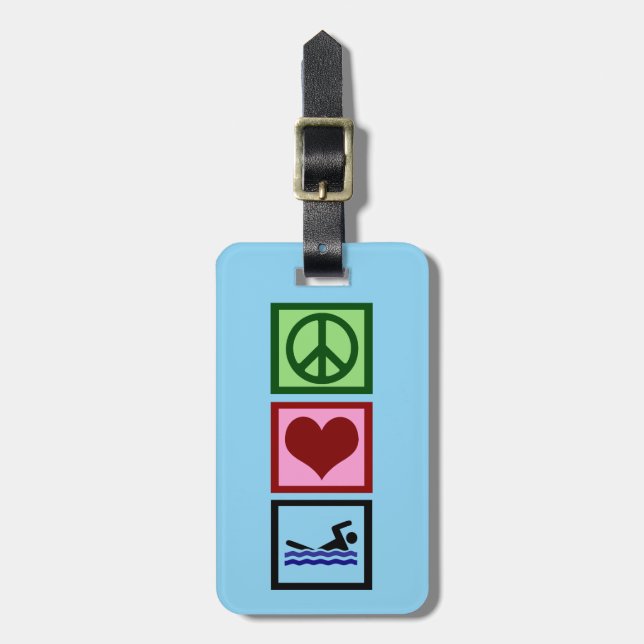 Cute Swimming Luggage Tag (Front Vertical)