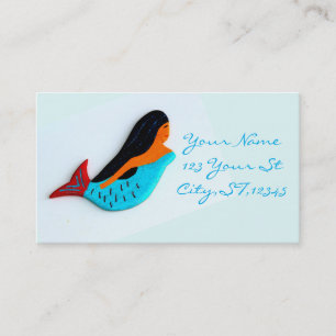 Cute swimming mermaid business card