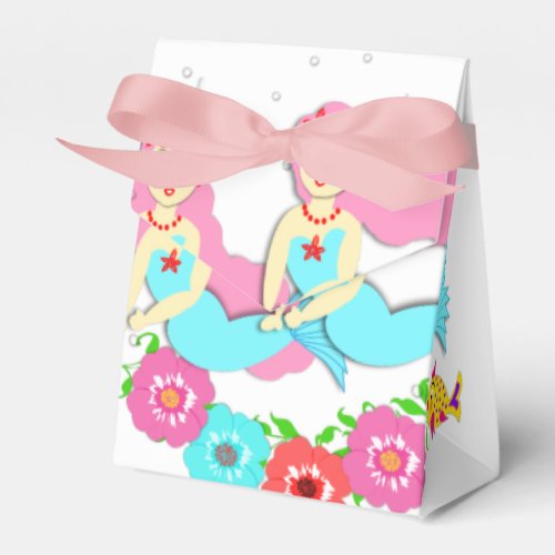 Cute Swimming Mermaid Themed Party Favor Boxes