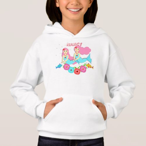 Cute Swimming Mermaids Theme Personalized Hoodie