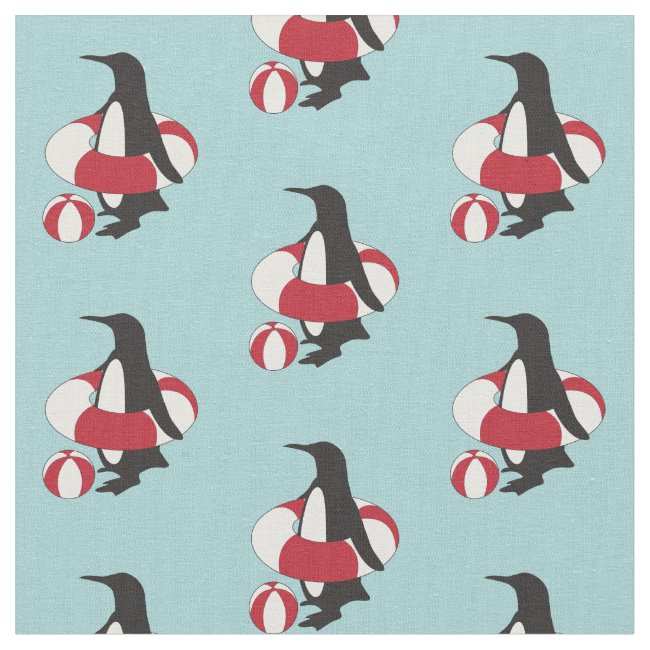 Cute Swimming Penguin Cartoon Pattern Kids Blue