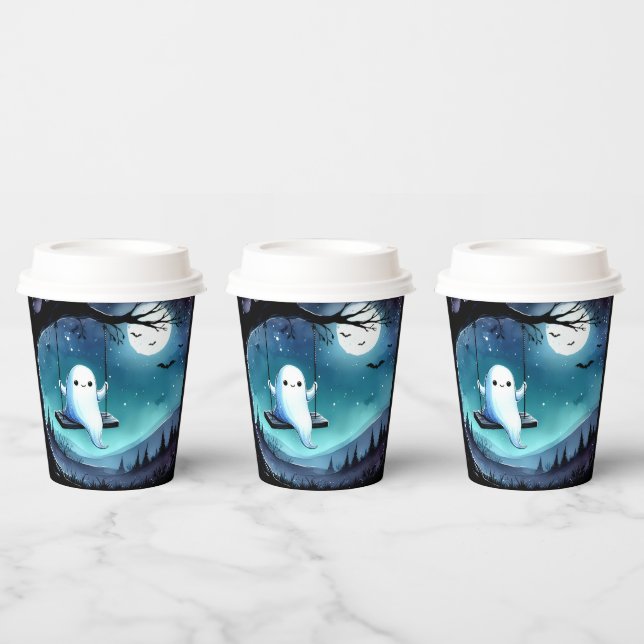 Cute Swinging Ghost Paper Cups (Multi)