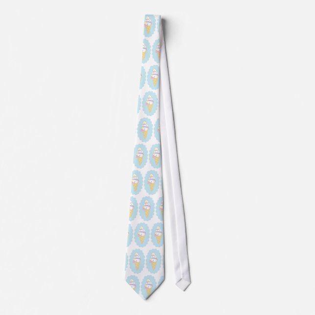 Cute Swirl Ice Cream Cone Neck Tie (Front)