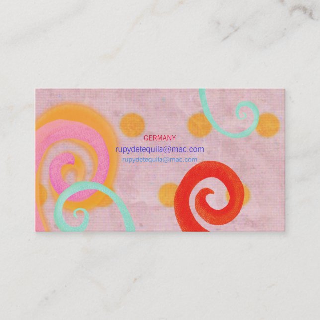 Cute Swirls Business Card (Front)
