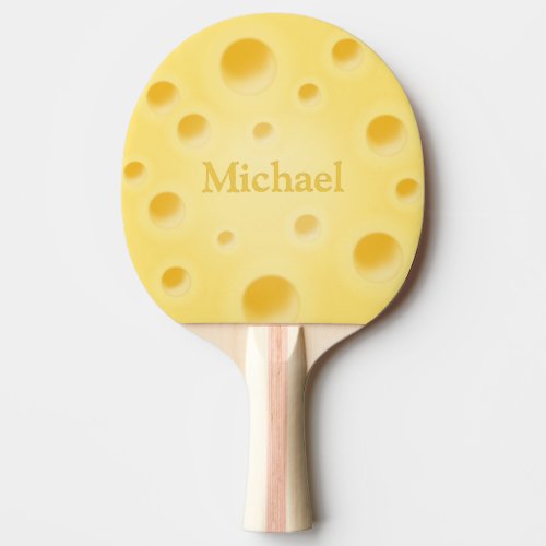 Cute Swiss Cheese With Holes Personalized Ping Pong Paddle