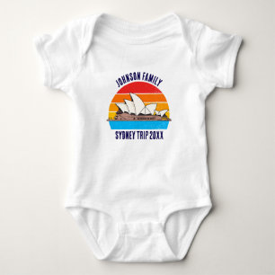 Cute Sydney Australia Opera House Personalized Baby Bodysuit