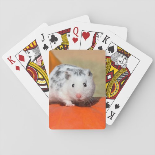 Cute Syrian Hamster White Black Spotted Funny Pet Playing Cards
