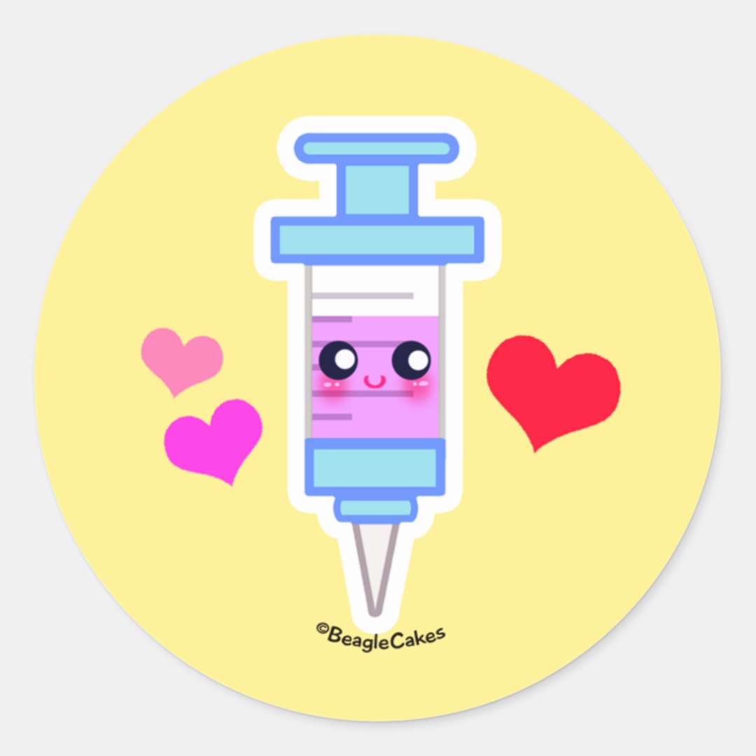 Cute Syringe Sticker | Zazzle