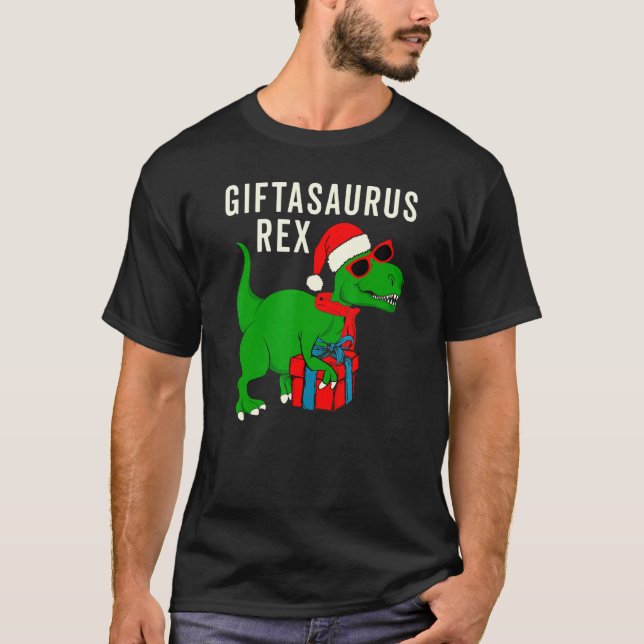 Cute T Rex Christmas Dinosaur Meme Asaurus Rex T-Shirt (Front)