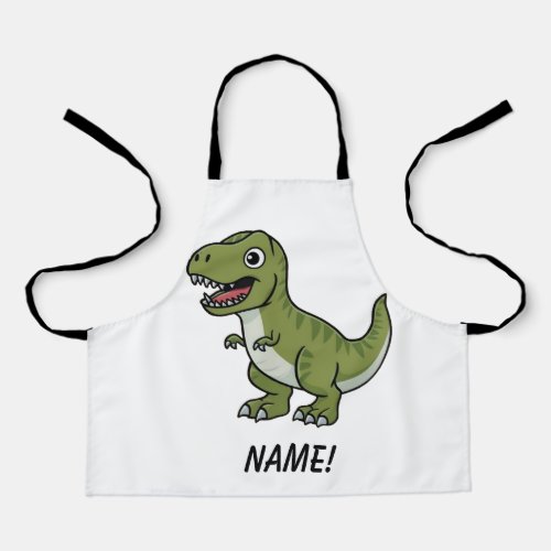 Cute t rex dinosaur cartoon  apron