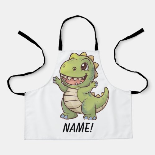 Cute t rex dinosaur cartoon apron