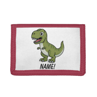 Cute t rex dinosaur cartoon tri-fold wallet