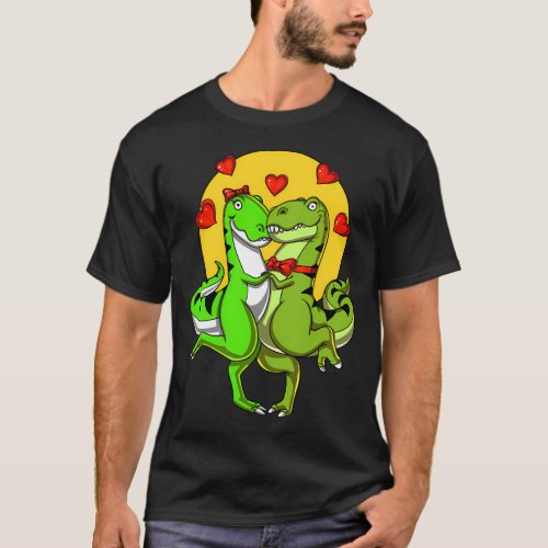 Cute T-Rex Dinosaur Couple T-Shirt