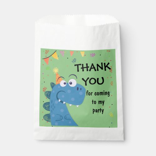 cute T_Rex Dinosaur Kids Birthday Favor Bag
