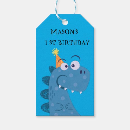cute T_Rex Dinosaur Kids Birthday Gift Tags