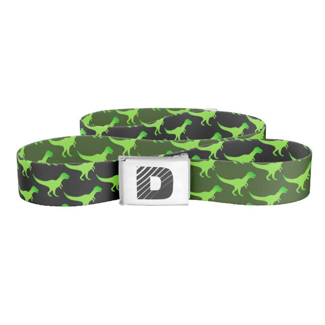 Cute T-rex dinosaur pattern reversible kid's Belt (Zig-Zag)