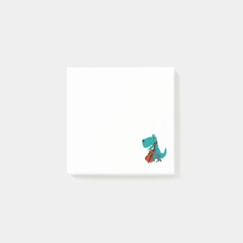Cute T-rex Dinosaur Playing Cello Music Post-it Notes by patcallum at Zazzle