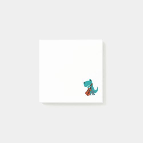 Cute T_rex Dinosaur Playing Cello Music Post_it Notes