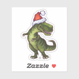 Cute T-Rex in a Santa Hat Sticker