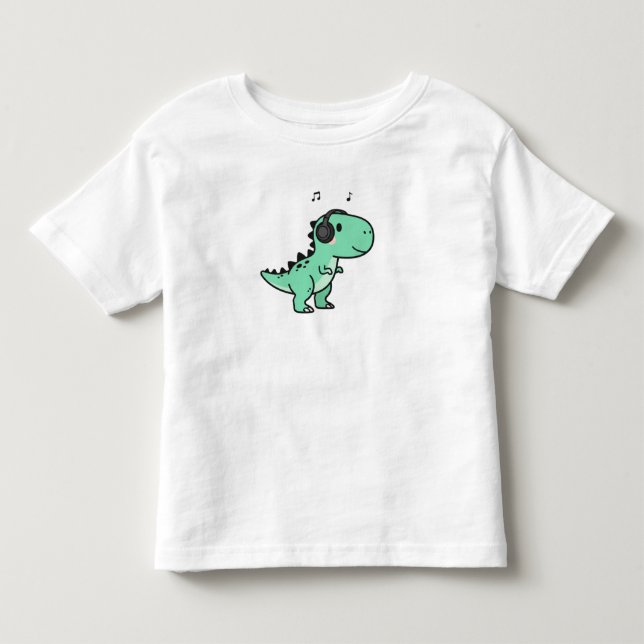 Cute T-Rex Playing Music for Kids🎵 Toddler T-shirt (Front)