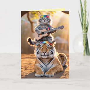 Cute Tabby and Tiger Greeting card